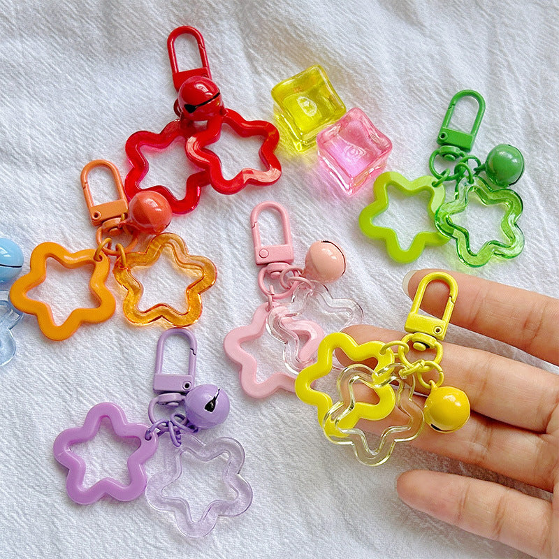 Wholesale Acrylic hollow five-pointed star keychain accessories